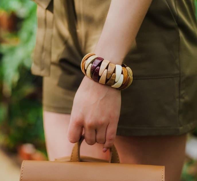 02349 Браслет h-4,5 см, абрикос/ясень/дуб/граб