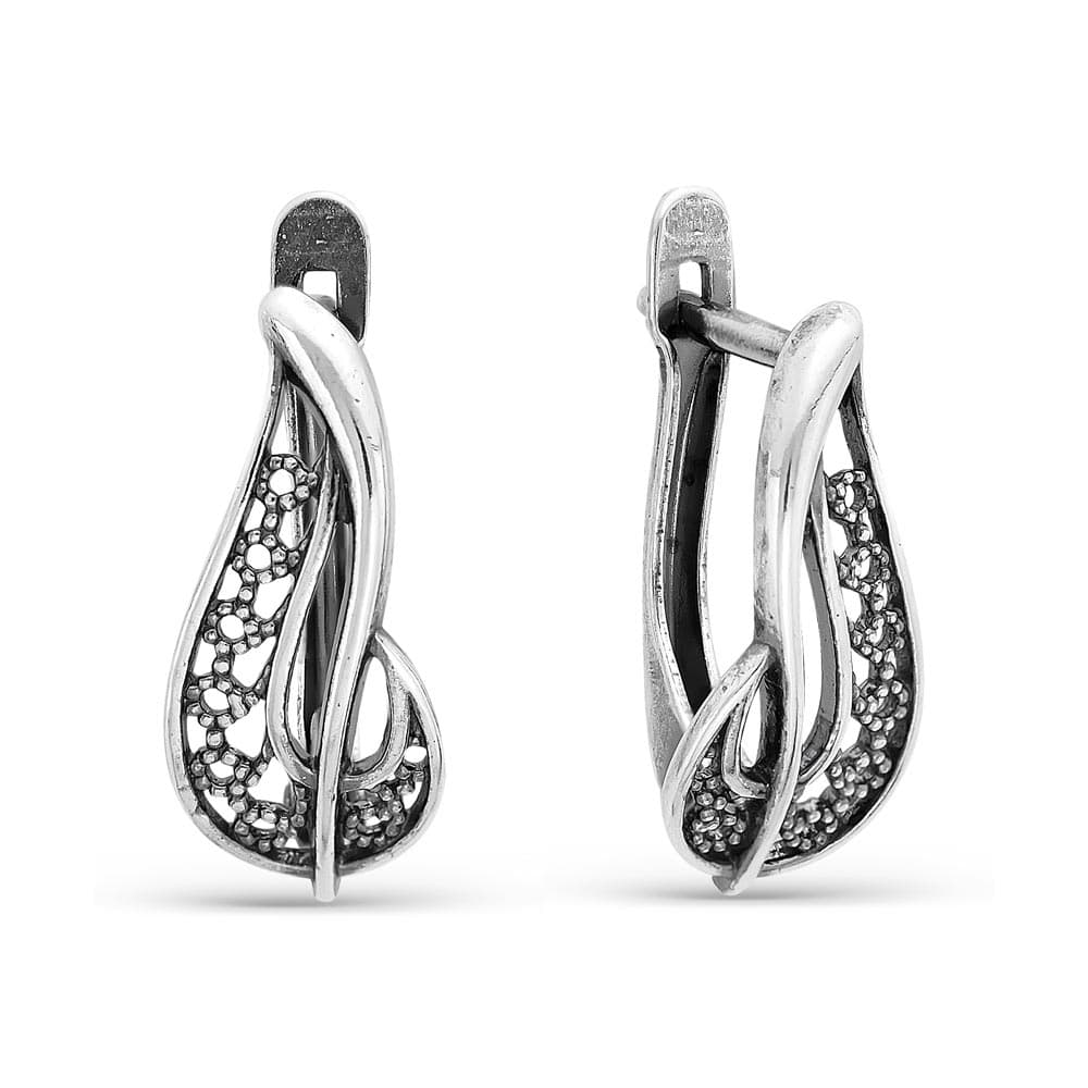 01173 Серьги, покрытие серебрение с оксидированием