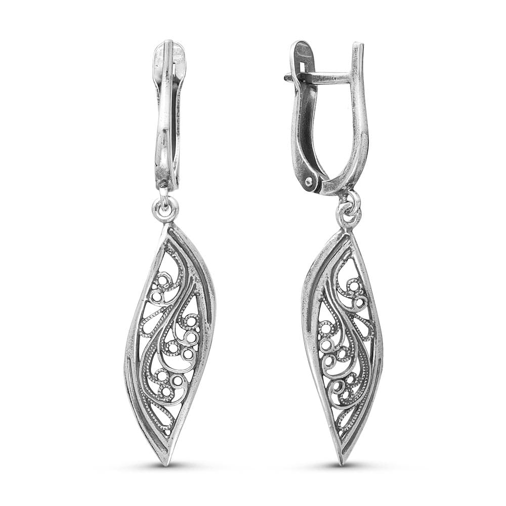 01174 Серьги, покрытие серебрение с оксидированием